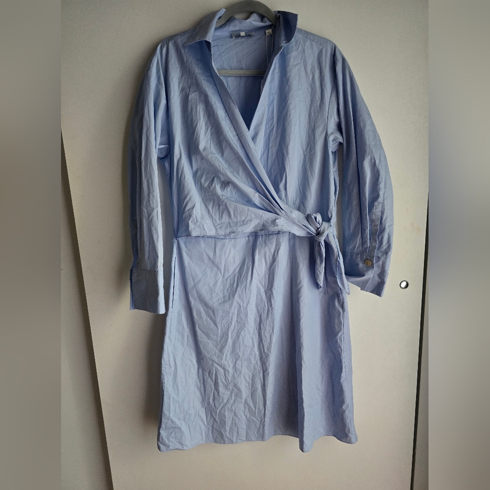 NWT $425 Vince Long-Sleeve Short Wrap Shirtdress Size 8 - Picture 14 of 16